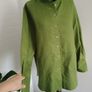 Linen oversize blouse green New size 12-14 Image 5