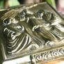 Vintage Heavy Cast Iron Religious Image 7" X 5,5" Image 6