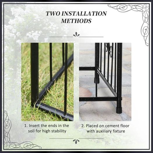Metal Garden Arbor Arch with Double Doors