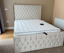 Double & King Size Bed Frame With Mattress Opt
