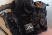 Black fur handbag