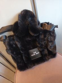 Black fur handbag