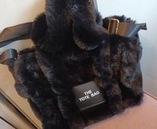 Black fur handbag