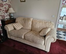 3 and 2 seater sofa and queen Ann armchair