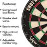 NEW SALE | Regulation Bristle Steel Tip Dartboard Set with Staple-Free Bullseye, Galvanized Metal Radial Spider Wire Includes 6 Darts, Black, 17.75 inch Image 6
