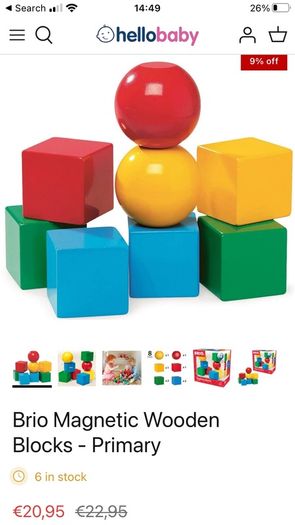 Biro magnetic blocks 12m +