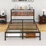 King Size bed frame With Wood Storage Image 3