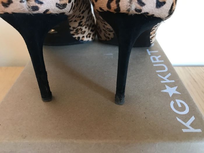 KG by Kurt Geiger Bea Leopard Print Heeled Court Shoes