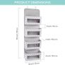 Nursery Over Door Hanging Organiser with Hooks 33x99 cm (Pack of 1), Grey Image 5