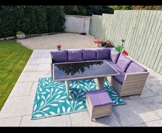 large rattan corner garden dining set