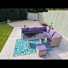 large rattan corner garden dining set