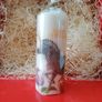 XL Happy birthday large ivory decorative pillar candle 'unicorn zebra' image Image 2