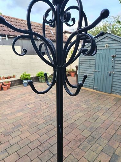 wrought iron coat rack