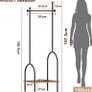 Clothes Rail, Hall Tree, Freestanding Coat Rack with Wooden Storage Shelf, 4 Hooks, Compact Clothes Organiser Garment Stand for Home Hallway Bedroom W51xD39xH157cm Image 3