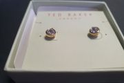 NEW Ted Baker gold color earrings with large sparkling stones RRP 39 euro NEW &amp; BOXED
