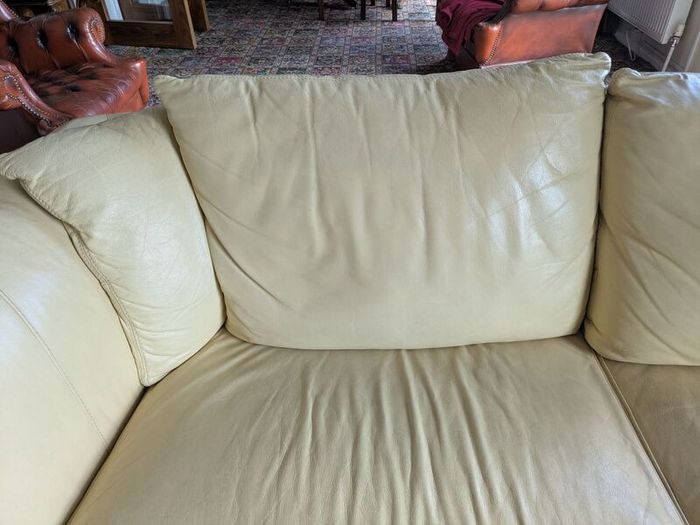 Cream leather sofa