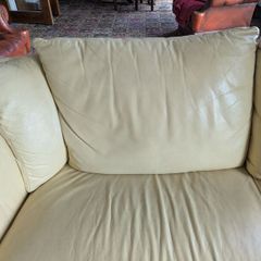 Cream leather sofa