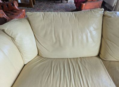 Cream leather sofa
