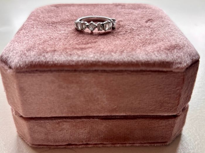 Lab Diamond 925 Silver Multi Shape Half Eternity Band Ring