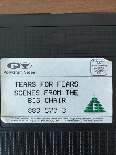 Tears For Fears Scenes From The Big Chair VHS Pal Video Cassette Tape 1991