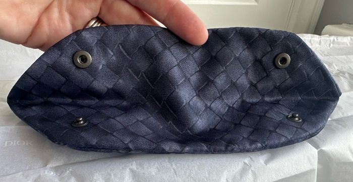 Blue Bottega Veneta Intrecciolusion Nylon Cosmetic Bag