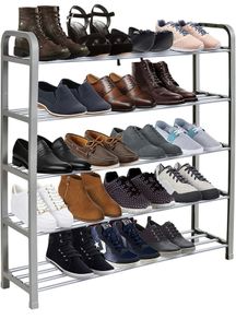 5 Tier Shoe Rack - Shoe Storage Organiser, Quick Assembly No Tools Required, Holds up to 15-20 pairs (L) 75.5cm x (W) 18.5cm x (H) 75.5cm MULTIPLE COLOURS AVAILABLE (FREE POSTAGE)