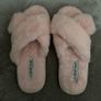 Fluffy criss cross slippers Image 2