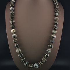 Ancient Burmese Pumtek Pyu Petrified Wood Beads Necklace