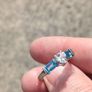 Sky blue Topaz and Zircon Sterling silver ring Image 8