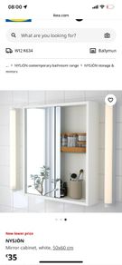NYSJon Mirror cabinet, white, 50x60 cm