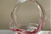 Vintage Hand-Blown Glass Basket