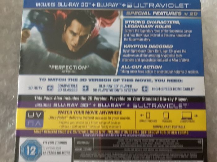 Man of Steel 3D Steelbook Blu Ray