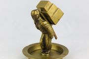 Art Deco brass ashtray