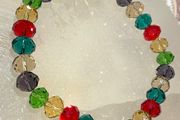 Colourful stretchy bead bracelet.