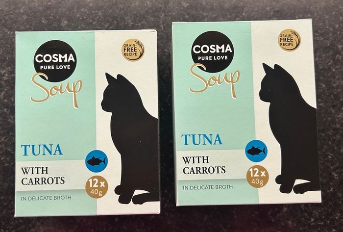 Cosma Soup Tuna with Carrots Box 24 x 40g  - cat wet food