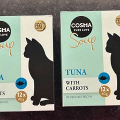 Cosma Soup Tuna with Carrots Box 24 x 40g  - cat wet food