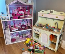 dolls house and kitchen