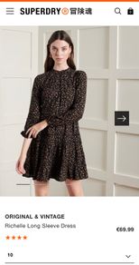 Superdry Richelle Long Sleeve Dress - BNWT