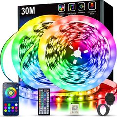 LED Strip Lights 30M - Colour Changing App & Remote - Brand New