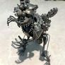 Large Handmade Scrap Metal Dinosaur Dragon Sculpture, 45cm, Recycled Steampunk Art Image 3
