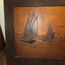 Vintage Marquetry Sailing Ships Image 2