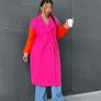 Plus Size Colour Block Coat Image 5