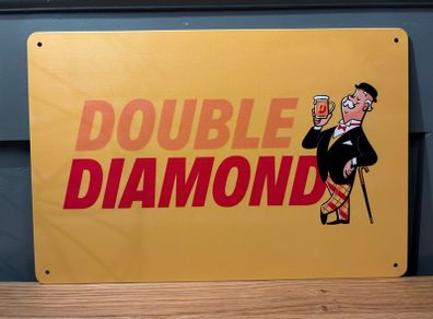 Double Diamond Tin Metal Sign