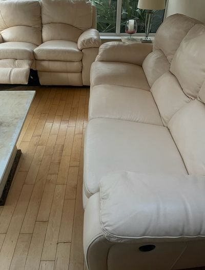 Cream Genuine Leather Suite 3 + 2