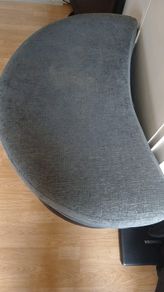 Half moon foot poof x2. Grey & black
