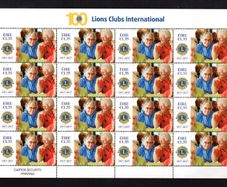 2017 Ireland The 100th Anniversary of Lions Clubs International Commemorative Stamps Sheet Plate 1A1A1A1A Min Never Hinged (MNH)