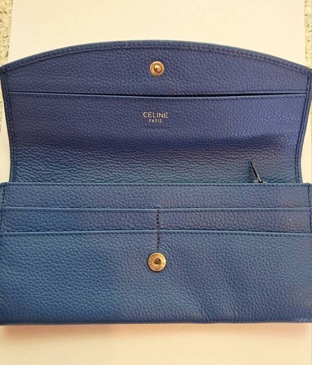 Celine Large Flap Wallet, Cobalt Blue, Phoebe Philo