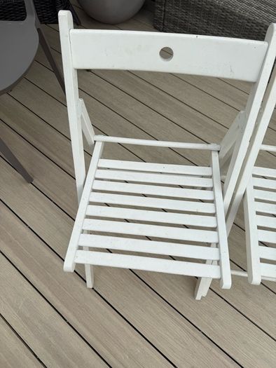 ikea folding wooden chair pair