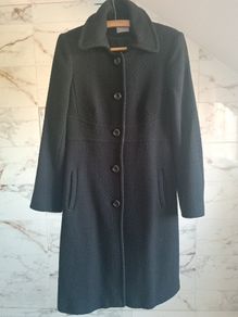 Oasis wool tweed classic black winter coat S 8 Dry cleaned