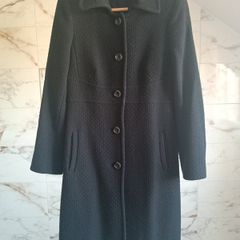 Oasis wool tweed classic black winter coat S 8 Dry cleaned
